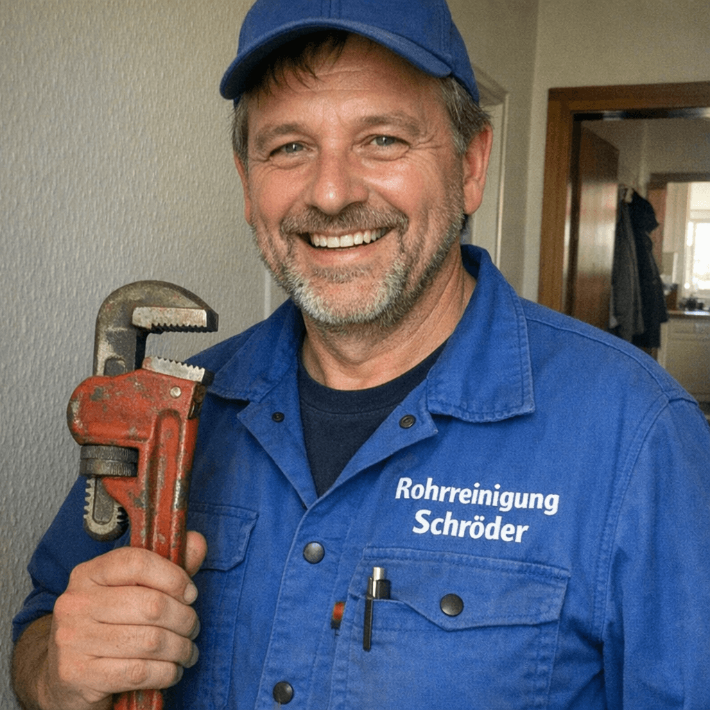 Erfahrener Handwerker bei der Arbeit an einem Rohr
